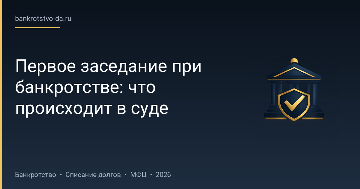 Первое заседание при банкротстве: что происходит в суде