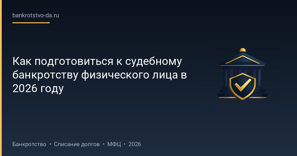 Как подготовиться к судебному банкротству физического лица в 2026 году