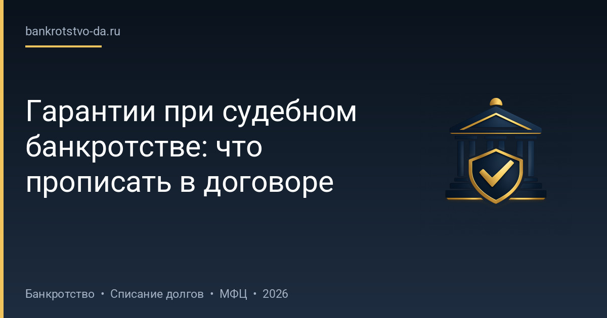 Гарантии при судебном банкротстве: что прописать в договоре