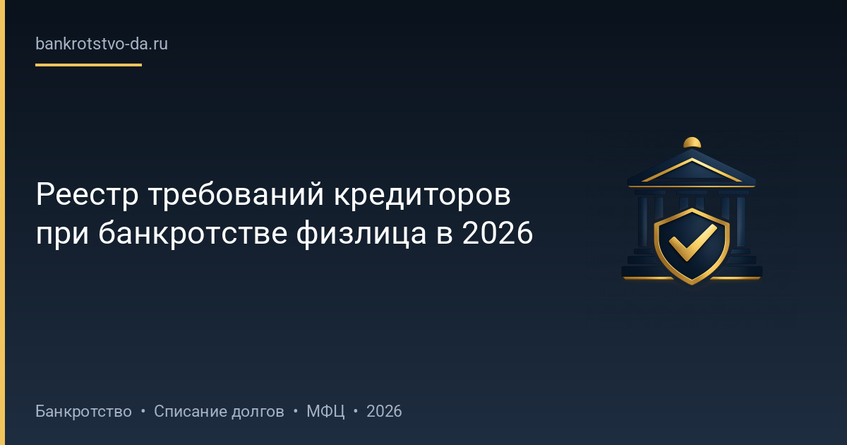 Реестр требований кредиторов при банкротстве физлица в 2026
