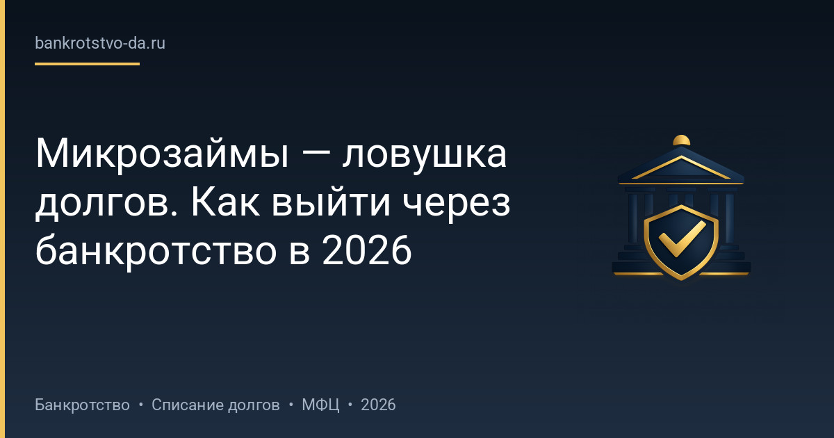 Микрозаймы — ловушка долгов. Как выйти через банкротство в 2026