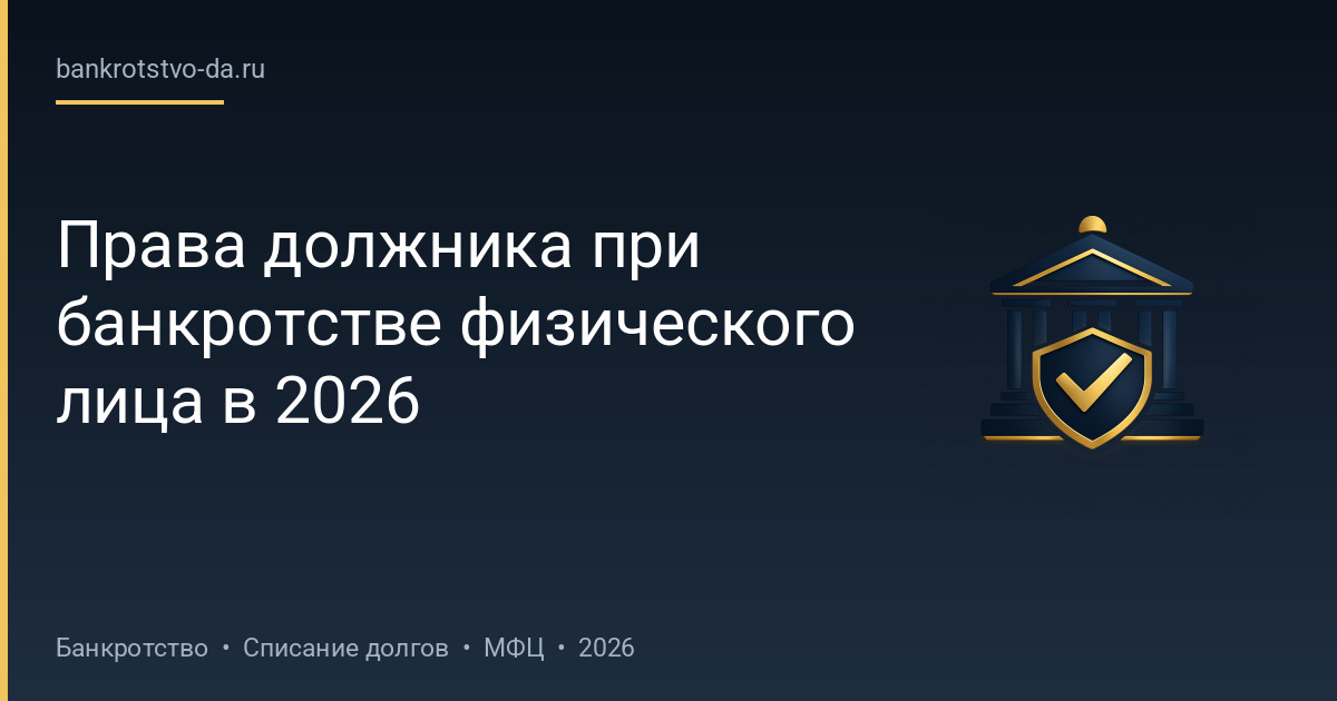 Права должника при банкротстве физического лица в 2026