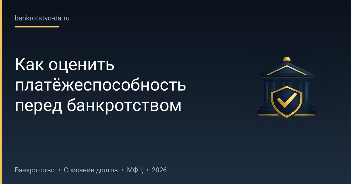 Как оценить платёжеспособность перед банкротством