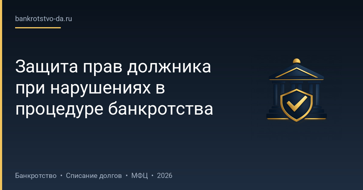 Защита прав должника при нарушениях в процедуре банкротства