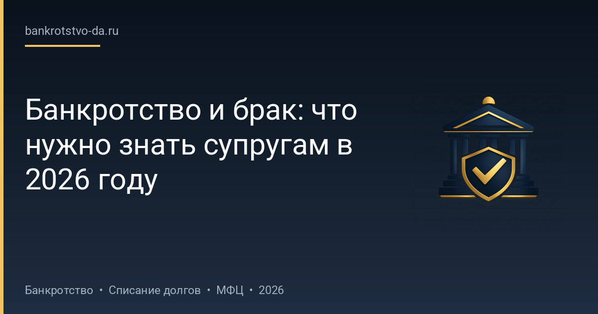 Банкротство и брак: что нужно знать супругам в 2026 году