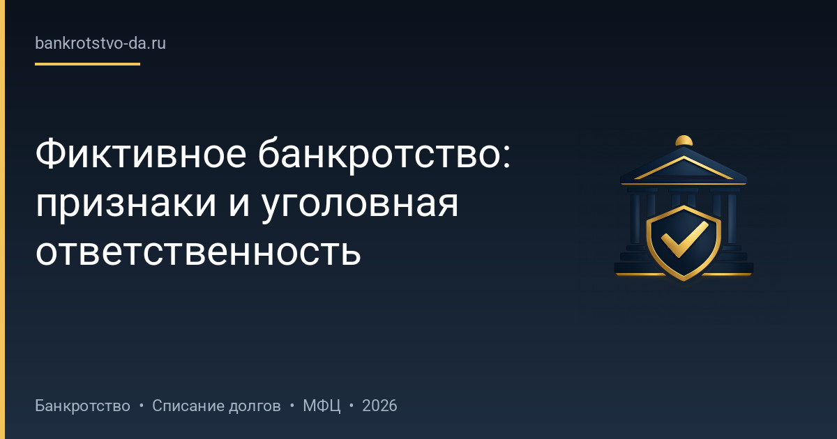 Фиктивное банкротство: признаки и уголовная ответственность