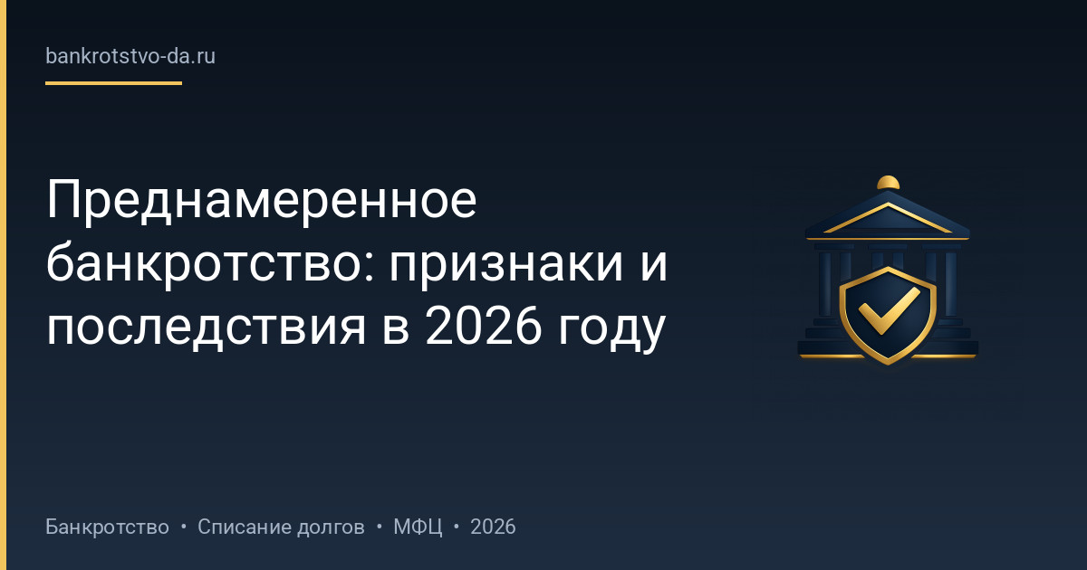 Преднамеренное банкротство: признаки и последствия в 2026 году