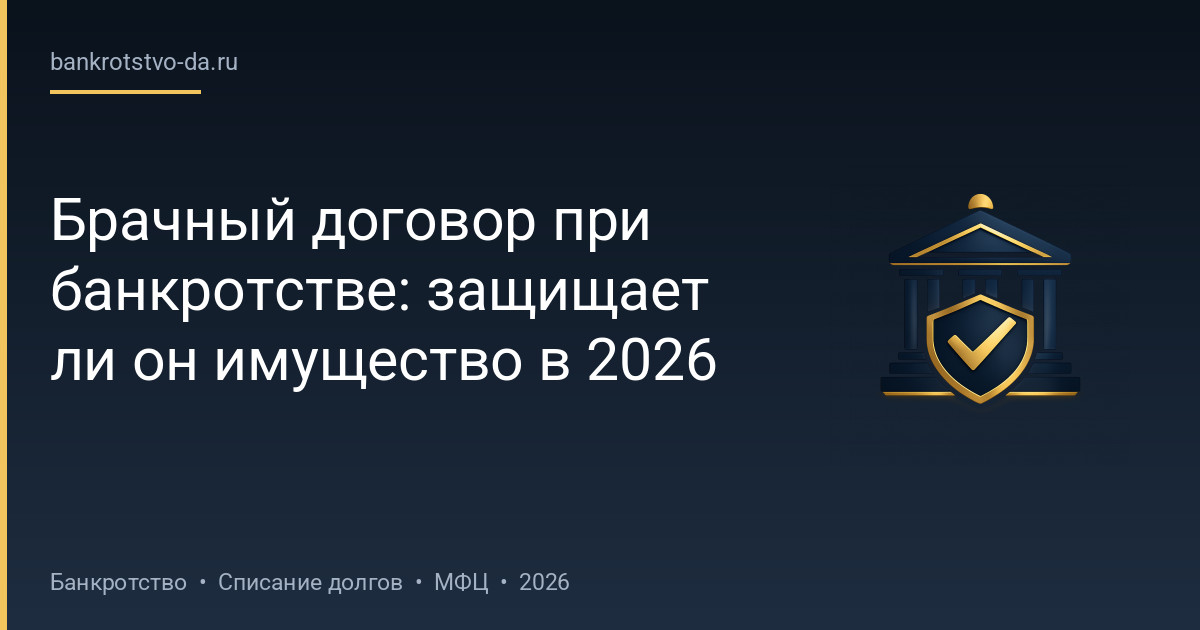 Брачный договор при банкротстве: защищает ли он имущество в 2026