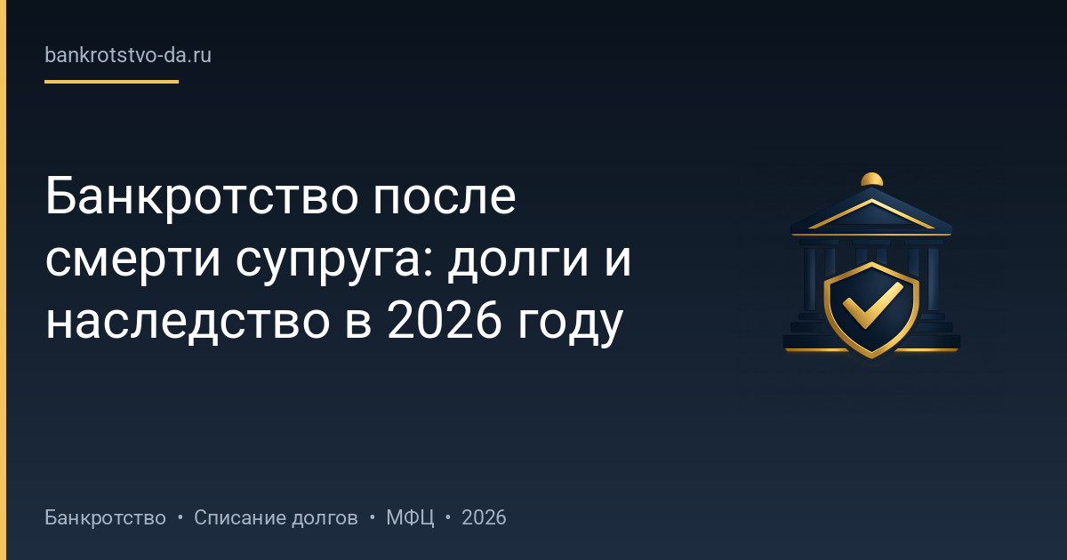 Банкротство после смерти супруга: долги и наследство в 2026 году