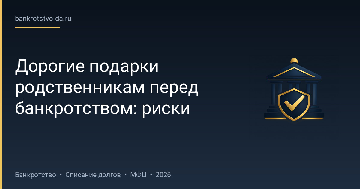 Дорогие подарки родственникам перед банкротством: риски