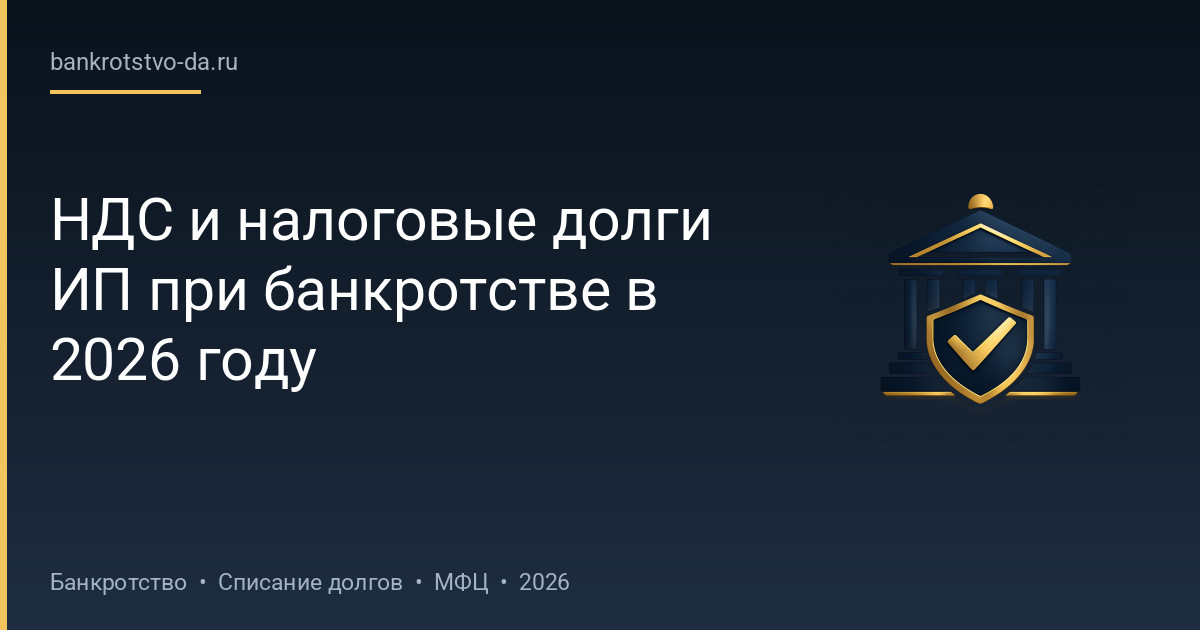 НДС и налоговые долги ИП при банкротстве в 2026 году
