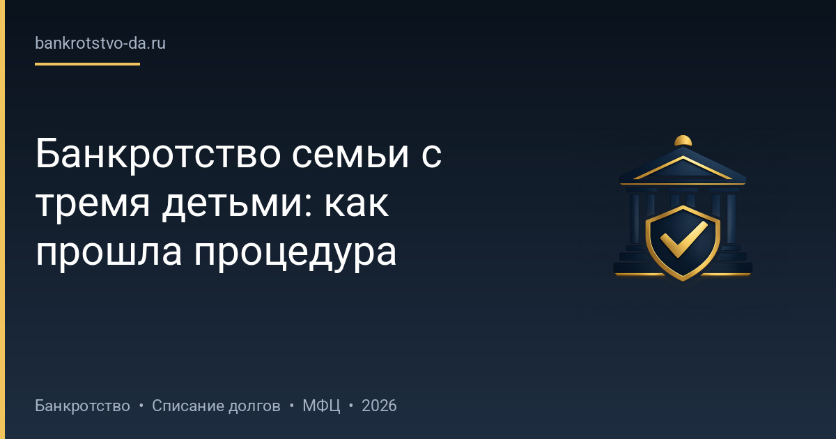 Банкротство семьи с тремя детьми: как прошла процедура