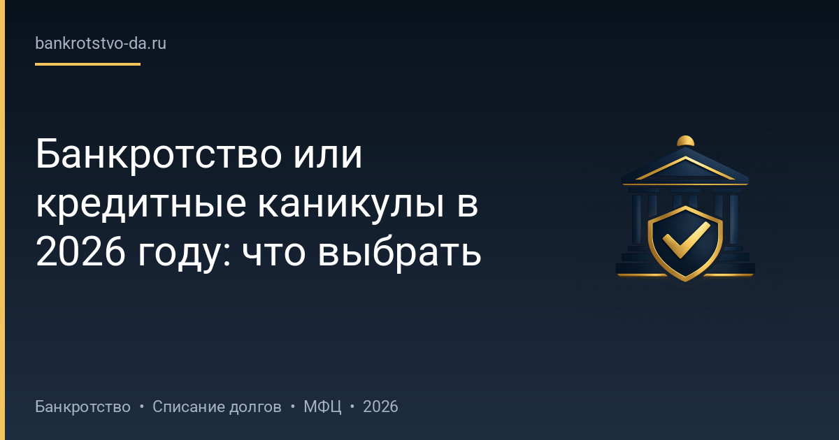 Банкротство или кредитные каникулы в 2026 году: что выбрать
