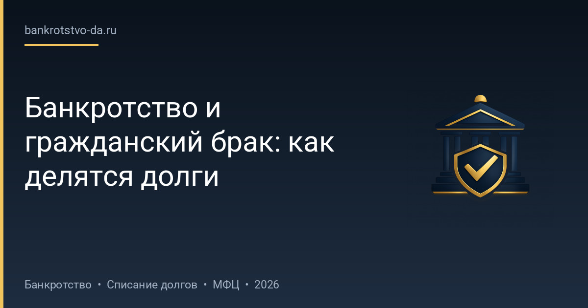 Банкротство и гражданский брак: как делятся долги