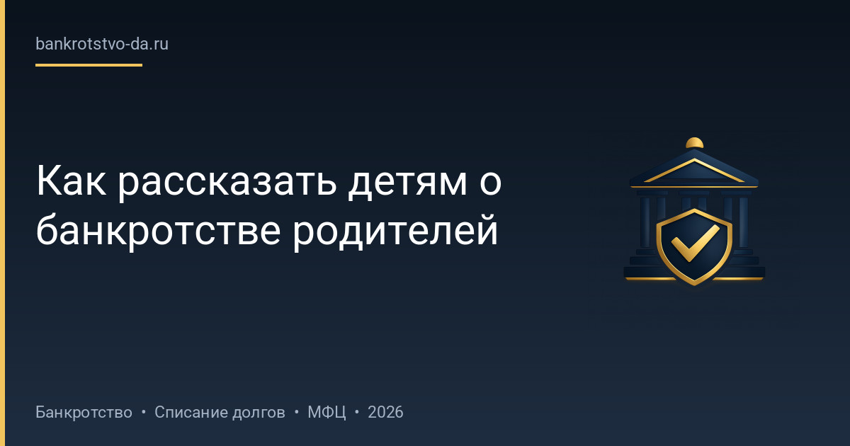 Как рассказать детям о банкротстве родителей