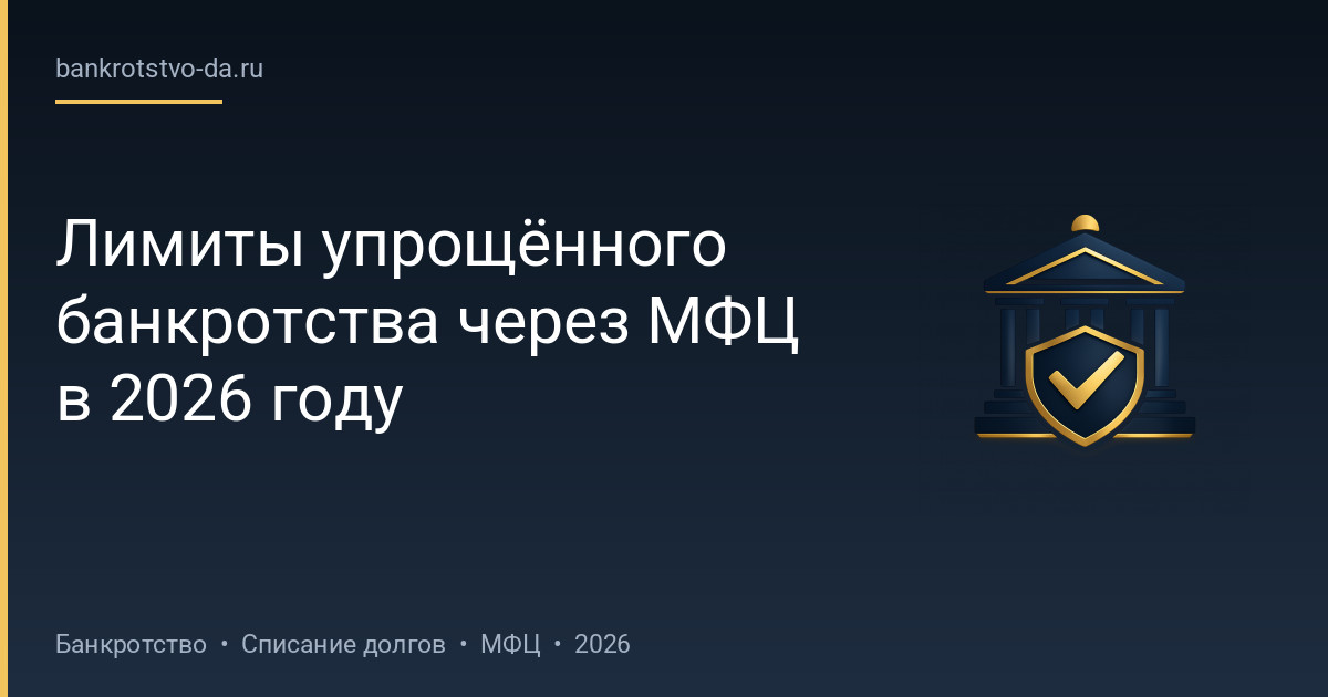 Лимиты упрощённого банкротства через МФЦ в 2026 году