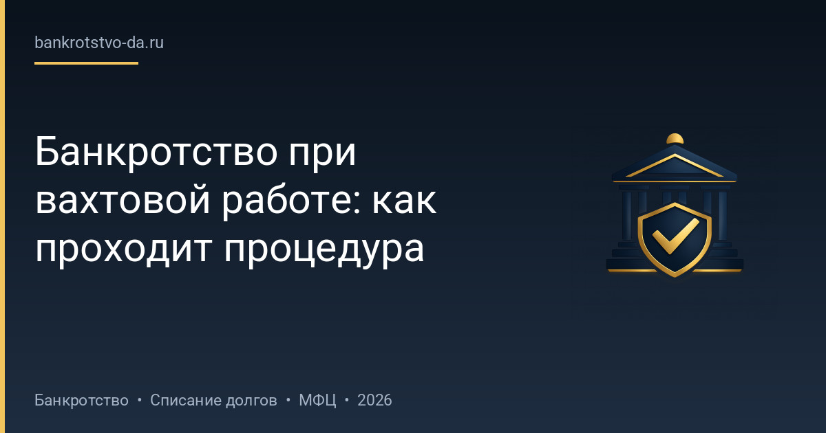 Банкротство при вахтовой работе: как проходит процедура