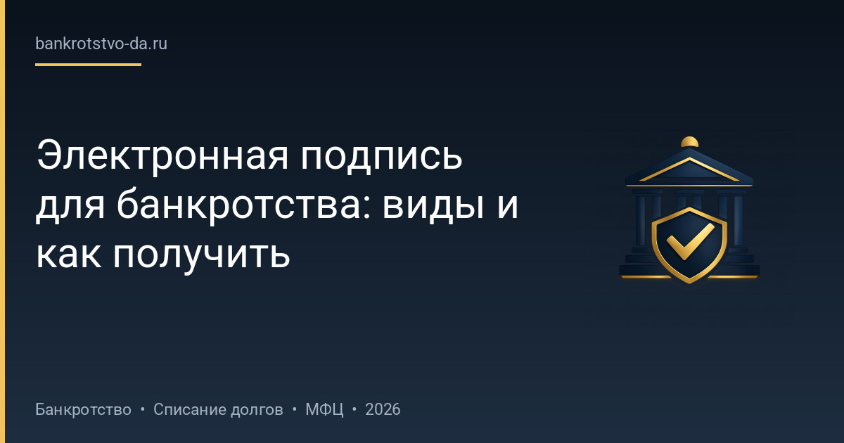 Электронная подпись для банкротства: виды и как получить