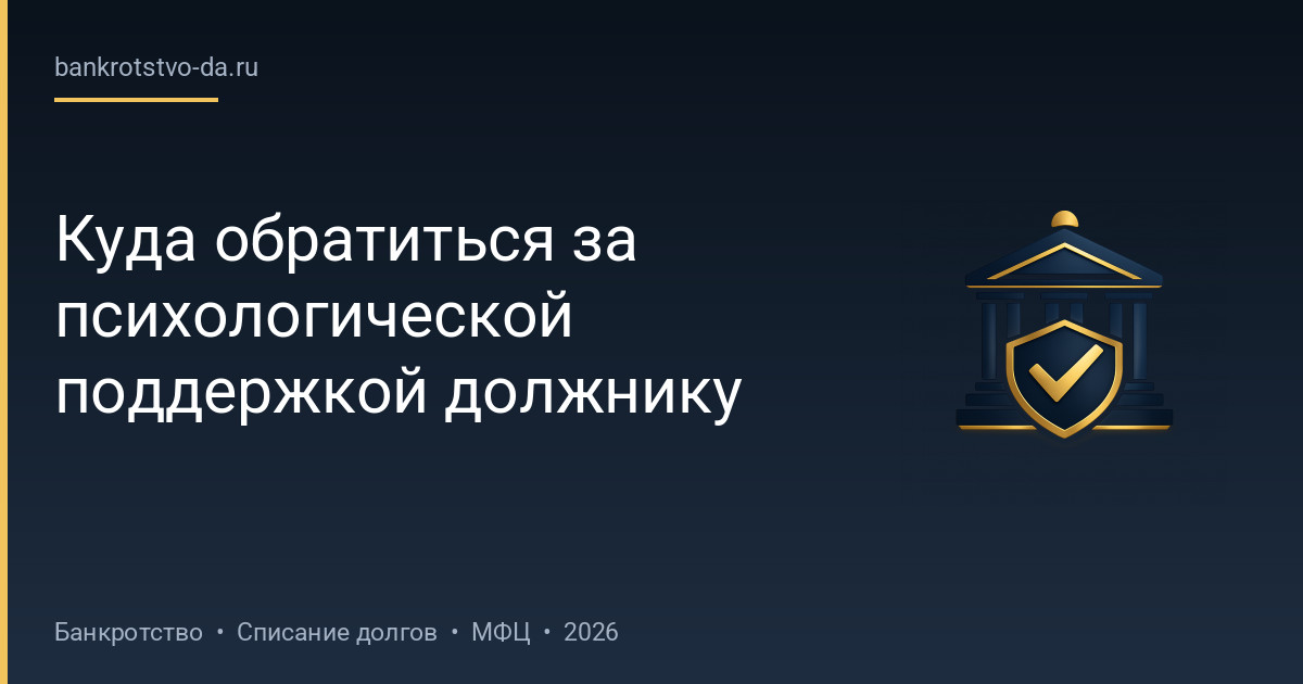 Куда обратиться за психологической поддержкой должнику