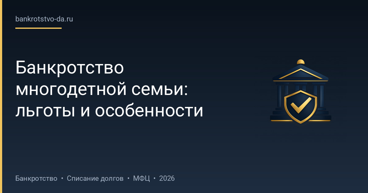 Банкротство многодетной семьи: льготы и особенности