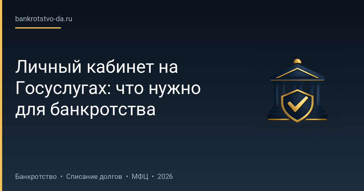 Личный кабинет на Госуслугах: что нужно для банкротства