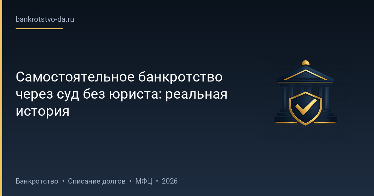 Самостоятельное банкротство через суд без юриста: реальная история