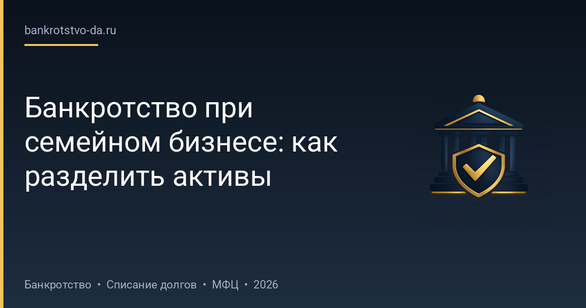Банкротство при семейном бизнесе: как разделить активы