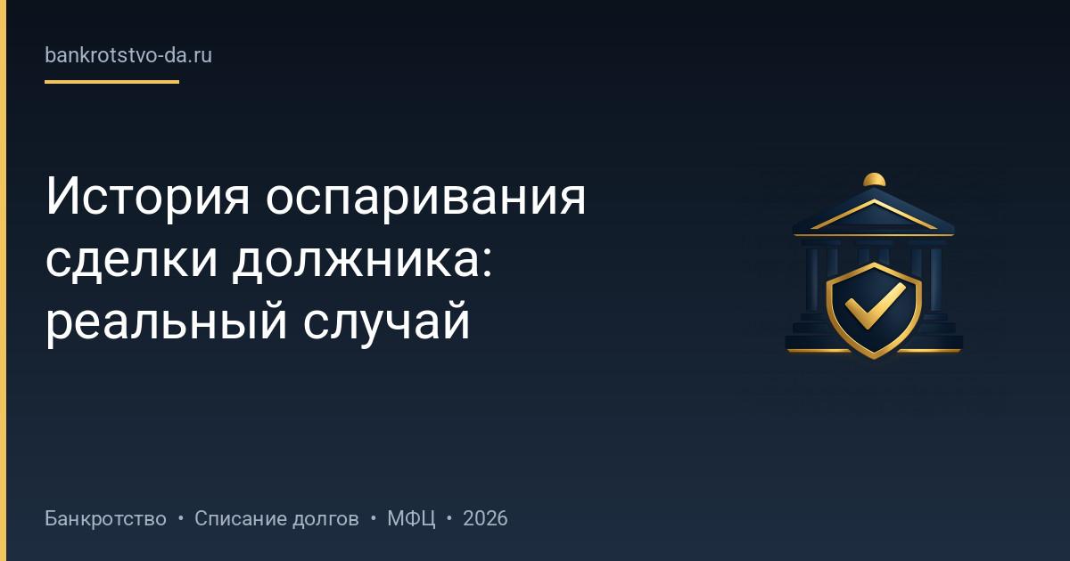 История оспаривания сделки должника: реальный случай
