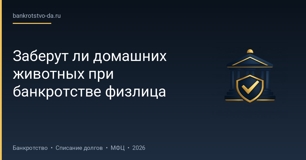 Заберут ли домашних животных при банкротстве физлица