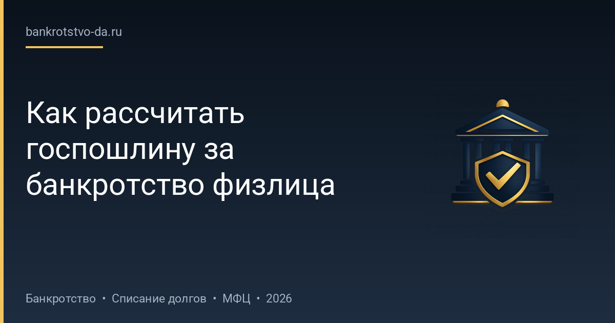 Как рассчитать госпошлину за банкротство физлица