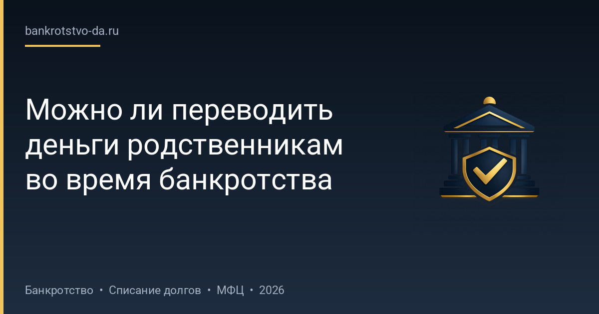 Можно ли переводить деньги родственникам во время банкротства