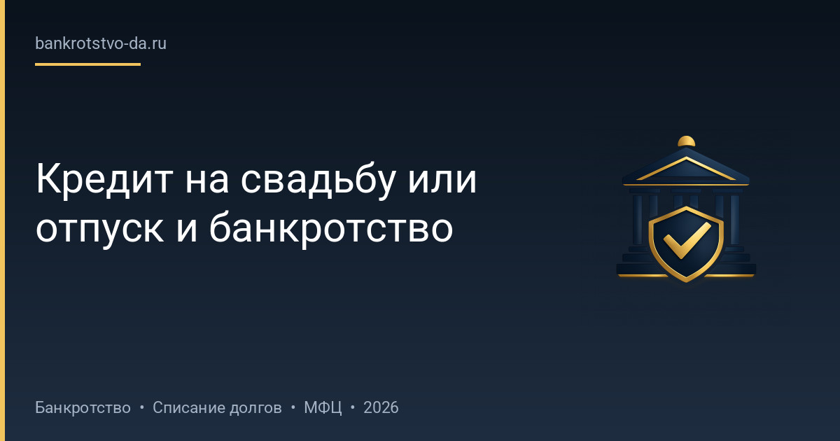 Кредит на свадьбу или отпуск и банкротство