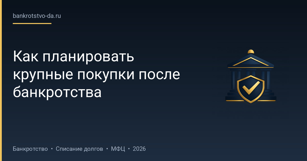 Как планировать крупные покупки после банкротства