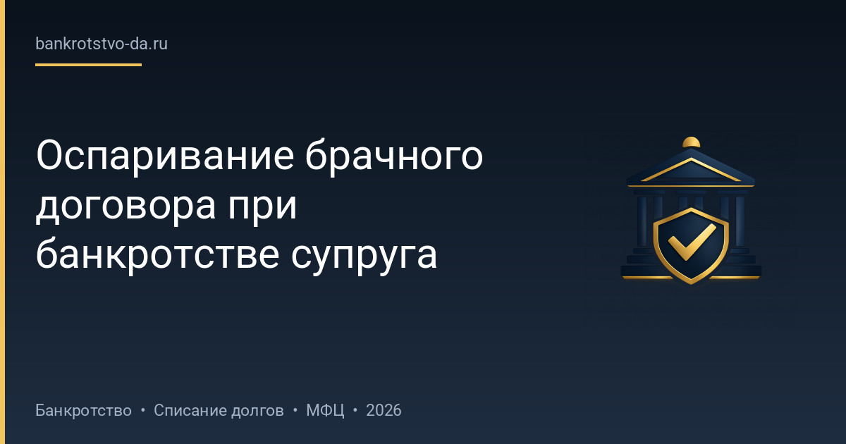 Оспаривание брачного договора при банкротстве супруга
