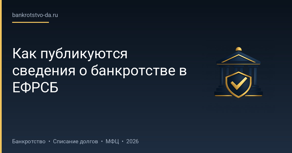 Как публикуются сведения о банкротстве в ЕФРСБ