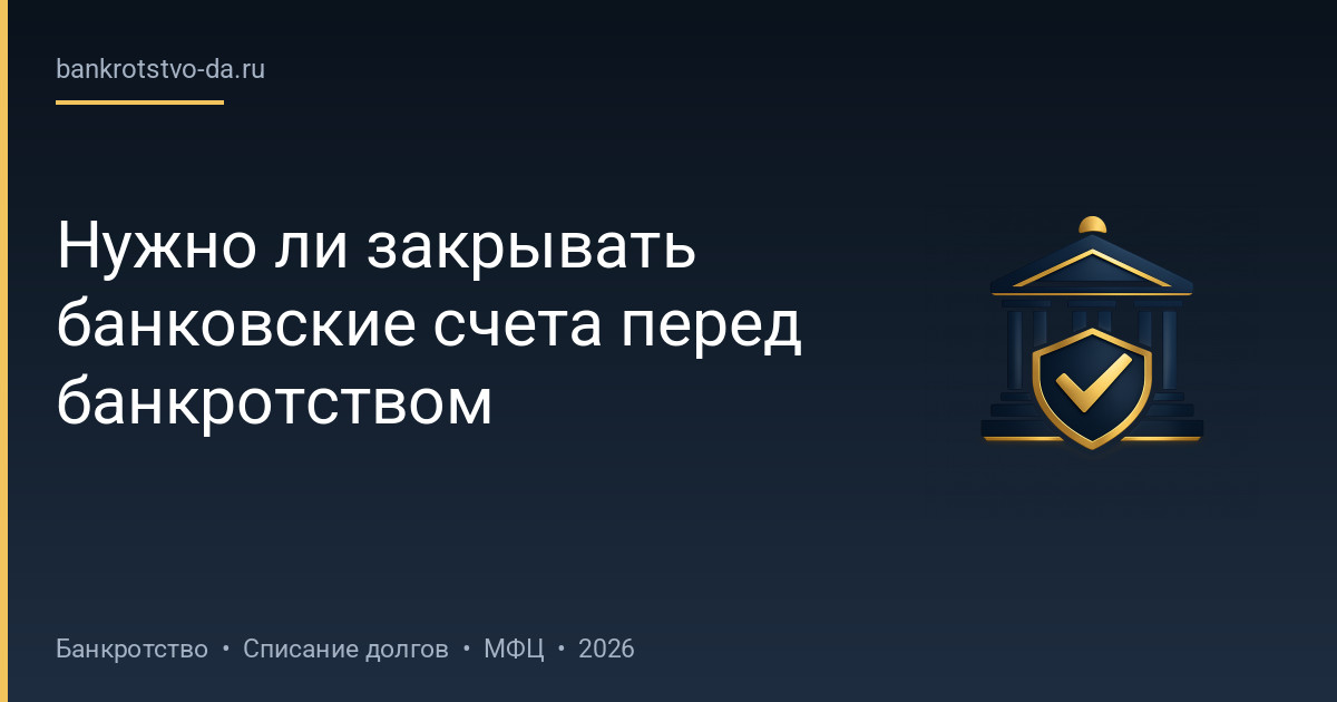 Нужно ли закрывать банковские счета перед банкротством
