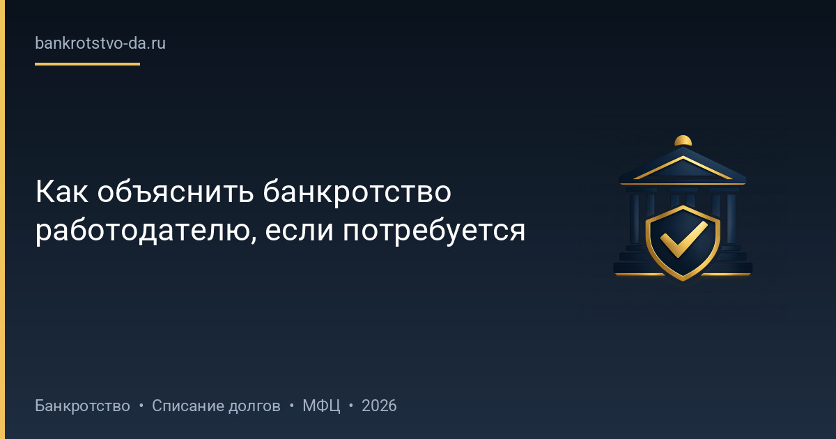 Как объяснить банкротство работодателю, если потребуется