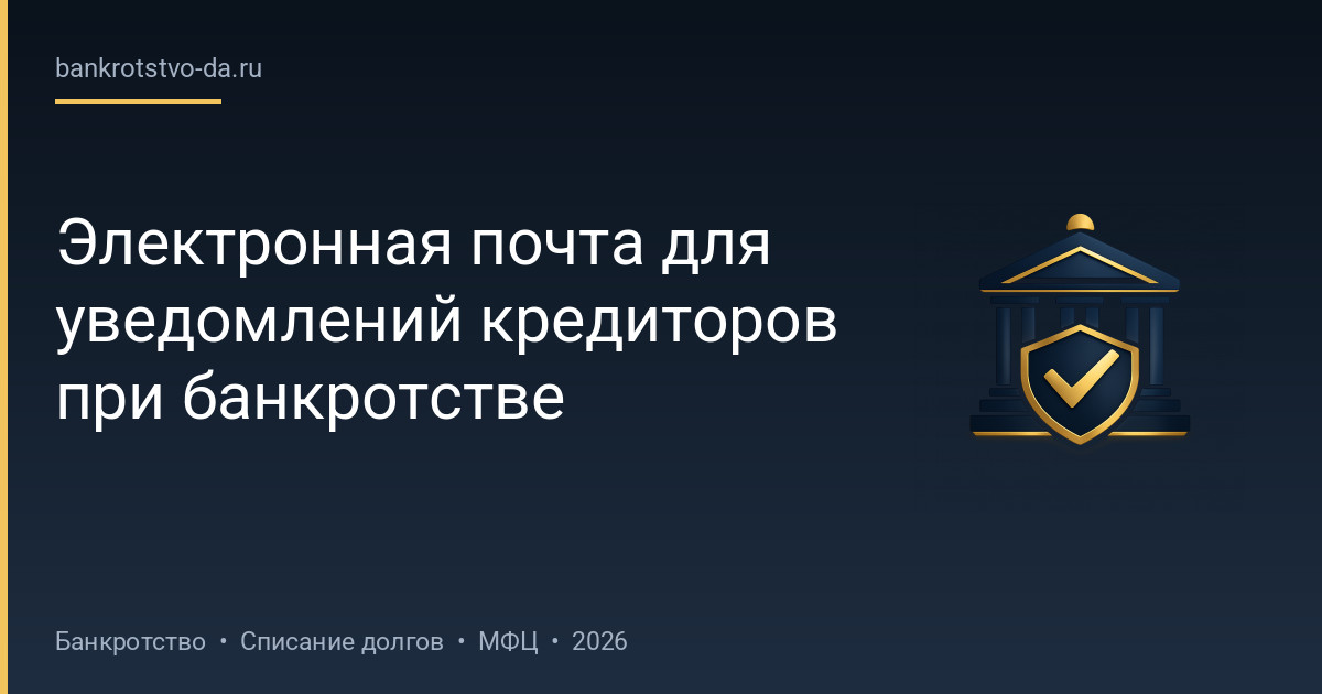 Электронная почта для уведомлений кредиторов при банкротстве