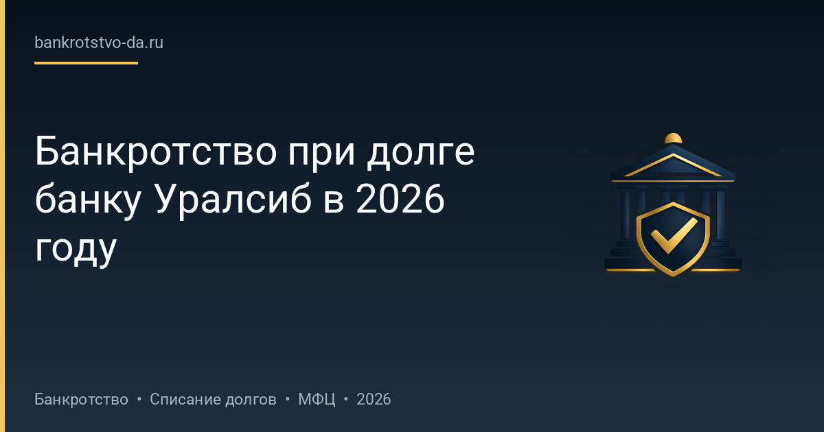 Банкротство при долге банку Уралсиб в 2026 году