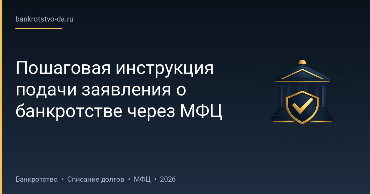 Пошаговая инструкция подачи заявления о банкротстве через МФЦ