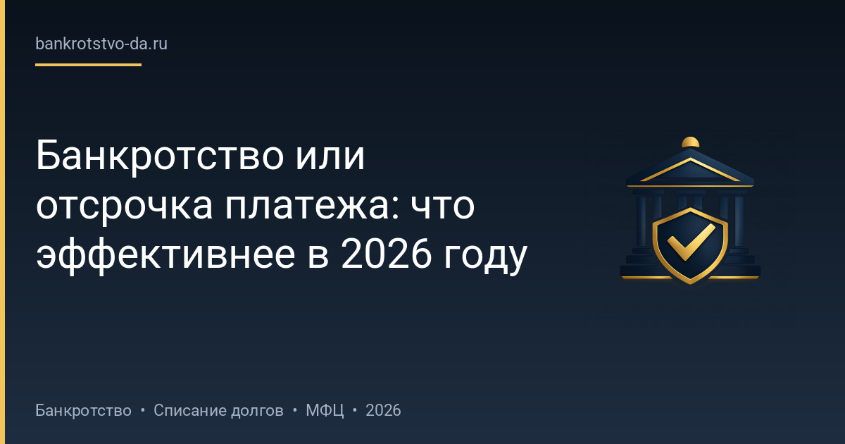Банкротство или отсрочка платежа: что эффективнее в 2026 году