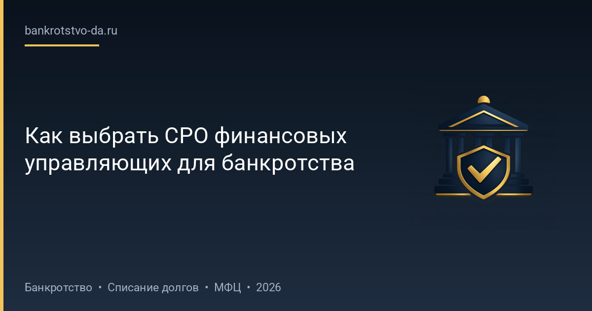 Как выбрать СРО финансовых управляющих для банкротства