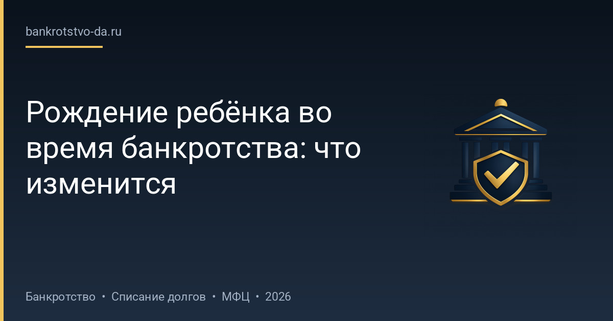 Рождение ребёнка во время банкротства: что изменится