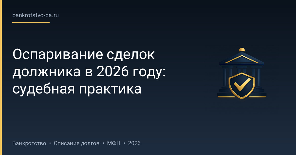 Оспаривание сделок должника в 2026 году: судебная практика