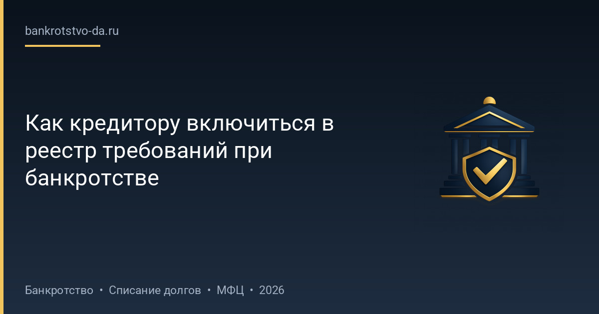 Как кредитору включиться в реестр требований при банкротстве