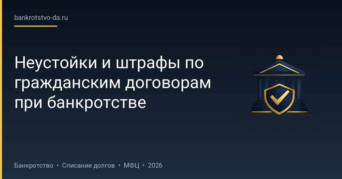 Неустойки и штрафы по гражданским договорам при банкротстве