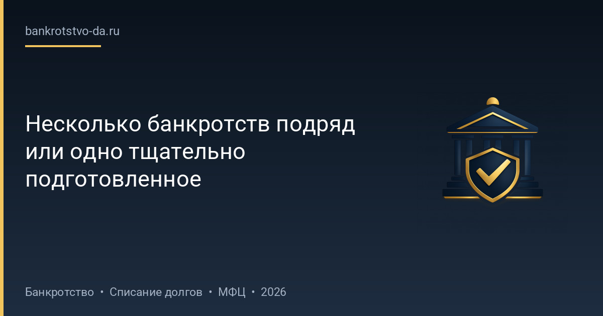 Несколько банкротств подряд или одно тщательно подготовленное