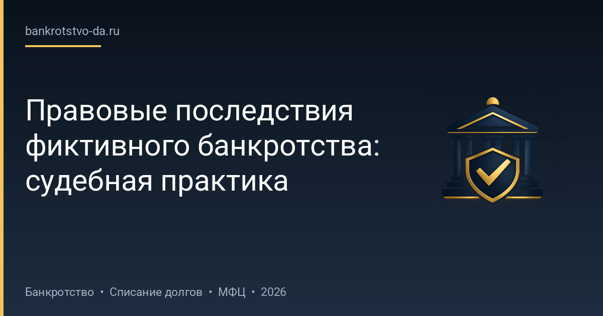 Правовые последствия фиктивного банкротства: судебная практика