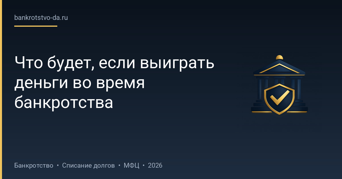 Что будет, если выиграть деньги во время банкротства