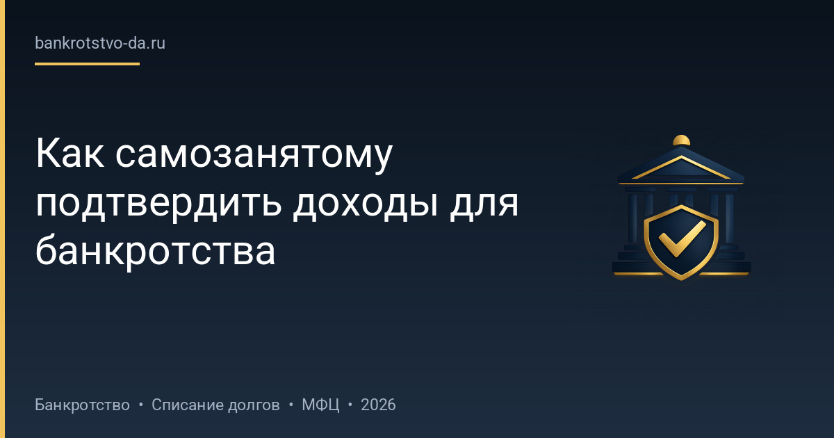 Как самозанятому подтвердить доходы для банкротства